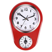 Reloj de pared de tiempo de cocina de 8,5 pulgadas con estilo antiguo Retro de casa con temporizador de 60 minutos fácil de leer