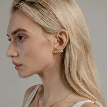 

Balance Bar Pearl Stud Statement Earrings Women Classic Jewelry Gothic Boho Designer Unique Party Elegance Gifts Trendy Sale