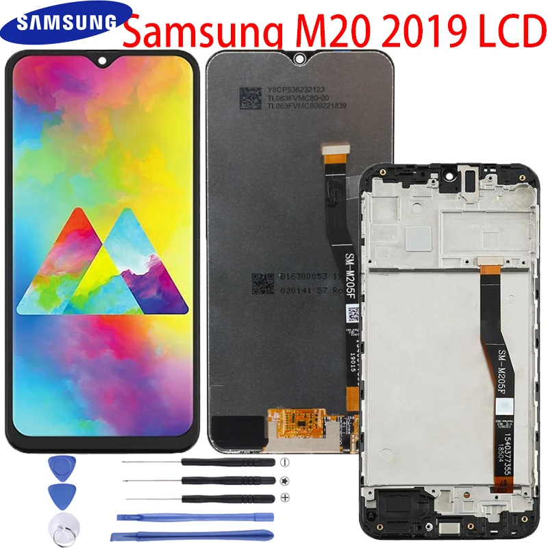 Оригинальный ЖК-дисплей 6 3 ''для SAMSUNG Galaxy M20 2019 SM-M205 M205F сенсорный экран