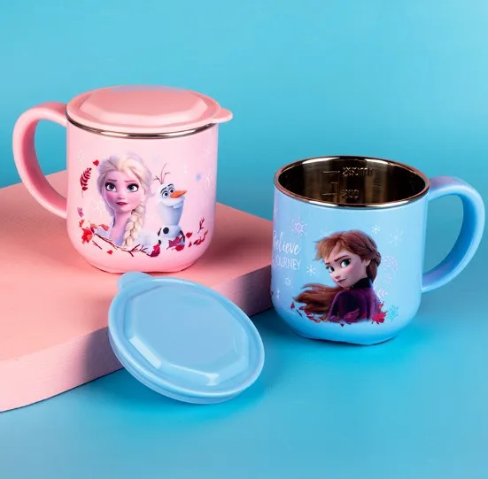 Disney Baby Milk Mug with Scale 316 Stainless Steel Anti drop Milk Cup