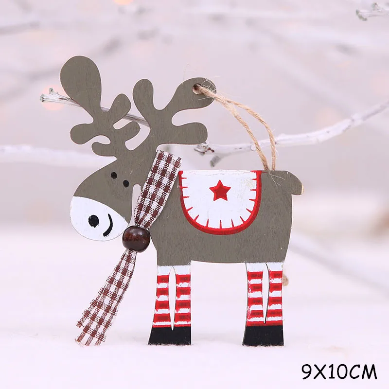 Dark gray Новинка, новогоднее натуральное Рождественское дерево, Елочное украшение Noel, Рождественское украшение для дома, деревянная подвеска, подарок Navidad - Цвет: Dark gray