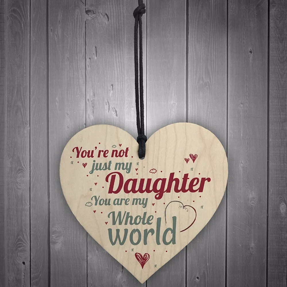 4-Meijiafei-My-Whole-World-Wooden-Hanging-Heart-Plaque-Mum-Dad-Daughter-Love-Sign-Thank-You-Birthday