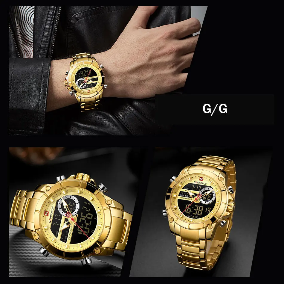 NAVIFORCE Топ бренд Роскошные мужские часы кварцевые мужские часы дизайн спортивные часы водонепроницаемые наручные часы из нержавеющей стали Reloj Hombre