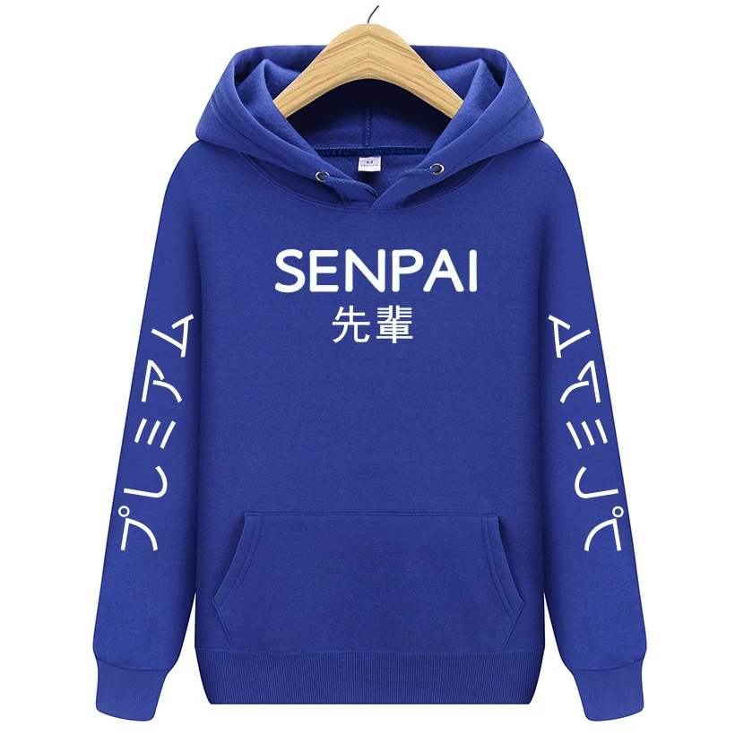 Лидер продаж, модная Японская уличная одежда, SENPAI, толстовка с капюшоном, несколько цветов, мужские и женские толстовки, пуловер, sudadera hombre - Цвет: blue1