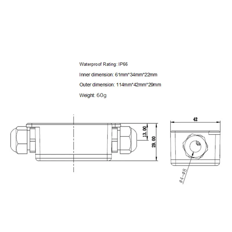 Waterproof Junction Box IP66 Waterproof Grade UV Terminal Junction Box Dustproof Junction Box