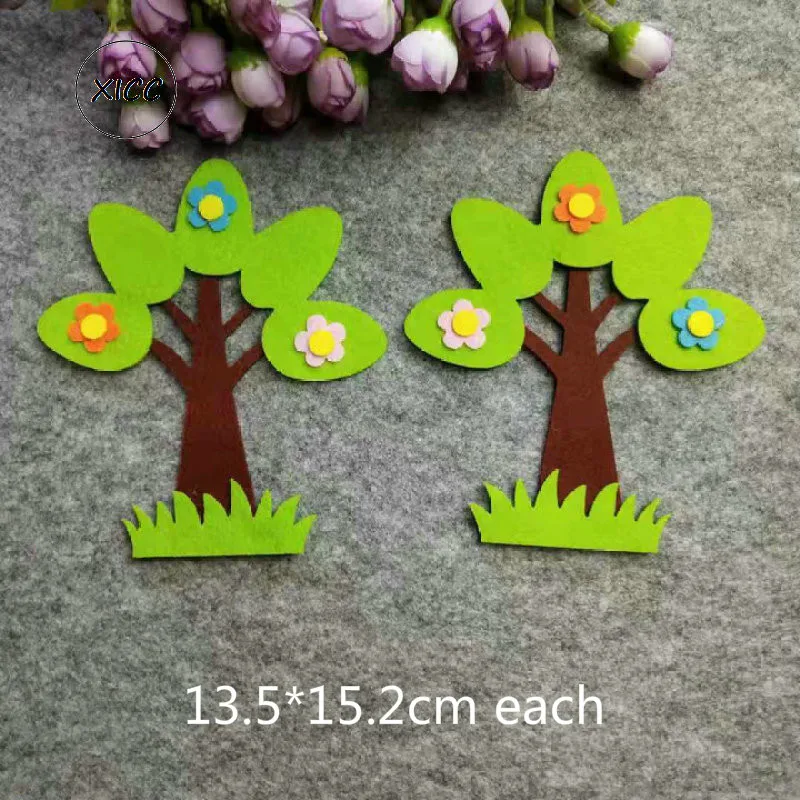 Felt Non Woven Green Tree Leaves Patch Kindergarten School Wall Decoration Kids Classroom Handwork Diy Crafts Accessories Patch