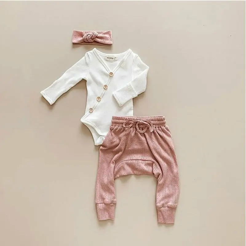 

2020 NEW Hot Winter Toddler Baby Girls Boys Flower Tops Bodysuit Pants Autumn Outfits Clothes 0-18M Clothing Sets