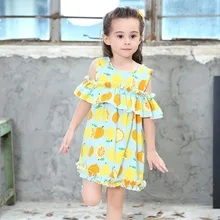 Детские платья для девочек, хлопковое повседневное летнее платье с открытыми плечами для девочек, одежда для детей 2, 3, 4, 5, 6, 7, 8 лет, летняя одежда для девочек