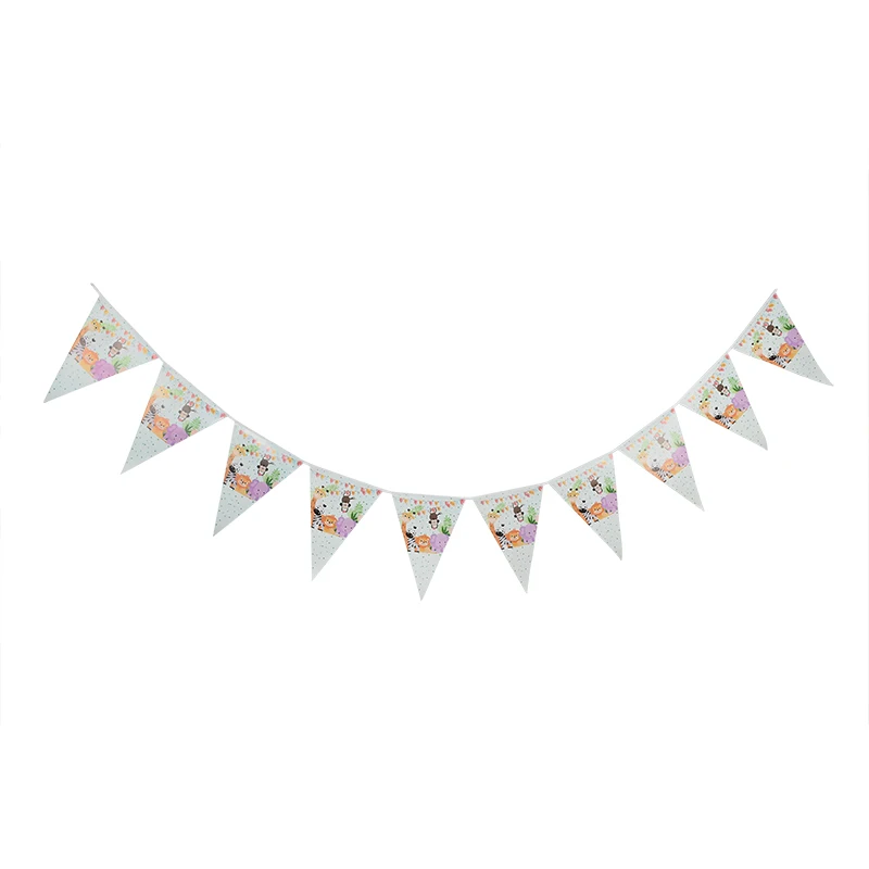 1pc banner Джунгли вечерние одноразовые столовые приборы Джунгли животных одноразовые тарелки/чашки/салфетки Дети День рождения принадлежности сафари зоо Декор - Цвет: 1pc banner