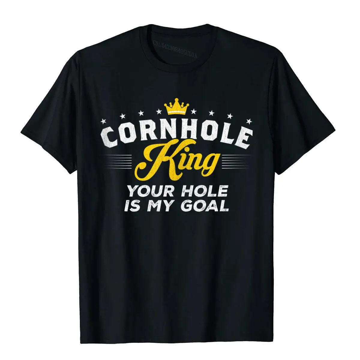 Mens Cornhole King YOUR HOLE IS MY GOAL Cornhole Gift Tank Top__B13421black