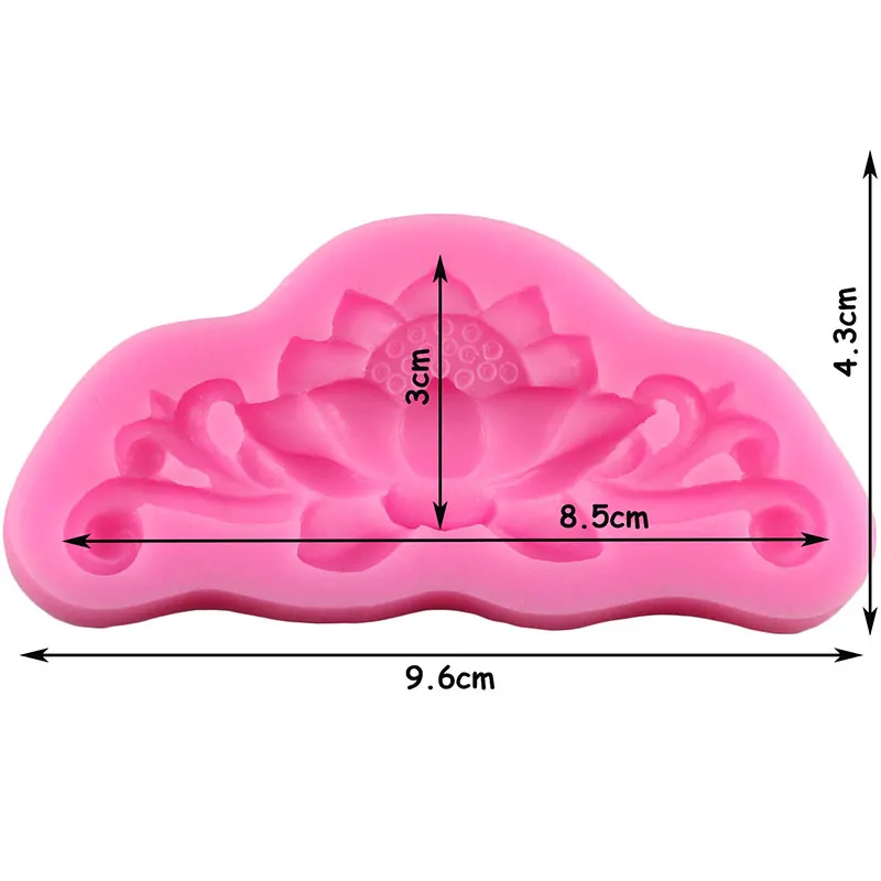 Lotus Relief Border Silicone Molds Cupcake Topper Fondant Mould Sugarcraft Cake Decorating Tools Candy Clay Chocolate Moulds