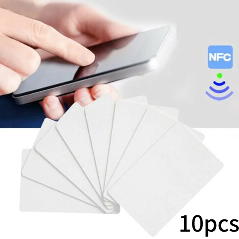 10pcs Phone NFC Card Chips Mobile Portable Tags 13.56Mhz PVC Ntag215 White Cards | Безопасность и защита