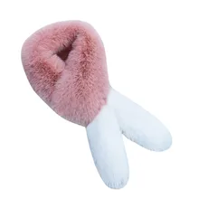 Зимний детский шарф, милые шарфы для мальчиков и девочек, шарф с искусственным кроличьим мехом и помпоном, шарфы-кольца, foulard sjaal A50