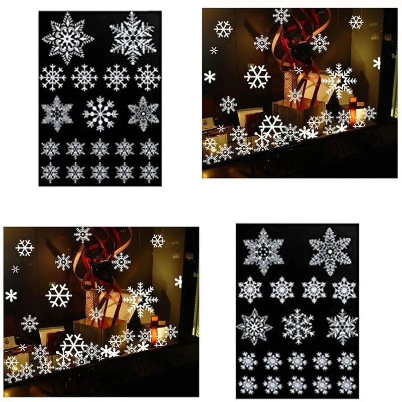 57pcs Christmas Snowflake Window Sticker Winter Wall Stickers Kids Room Christmas Decorations for Home New Year Supplies