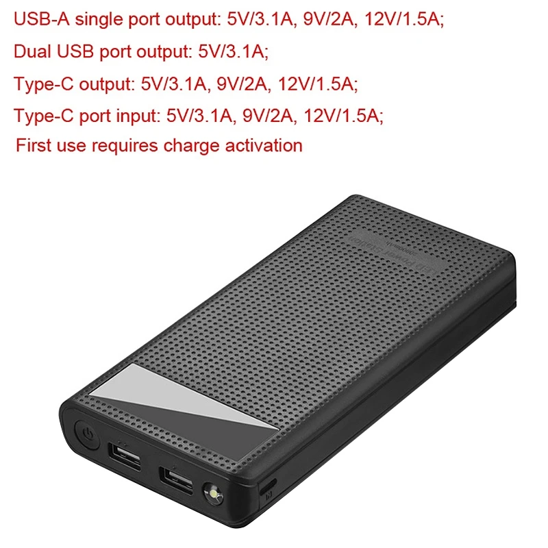 JABS Тип C двойной Usb Qc3.0 7X18650 батарея Diy блок питания зарядное устройство для сотового телефона (без батареи) черный