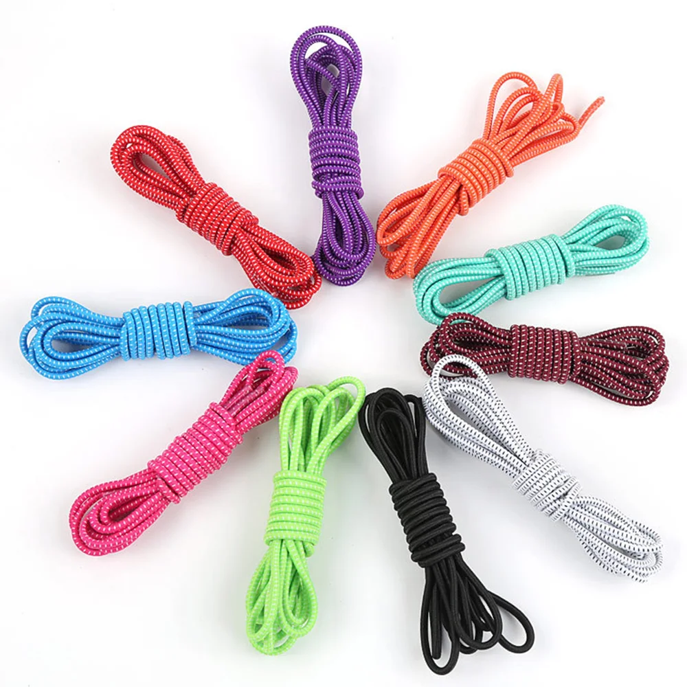 Runners Shoelaces Quick Lazy Laces Rubber Shoelaces No Tie Elastic Lock Shoelaces Colorful Shoestring Elasticity Shoe Laces D30