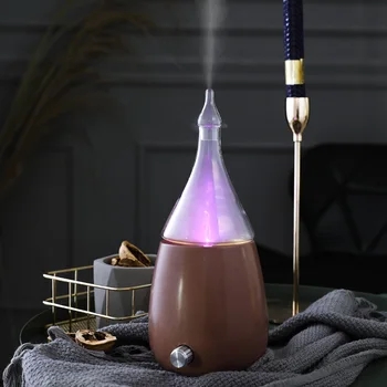 

High grade Ceramic Glass Aromatherapy Pure Essential Oils Diffuser Air Nebulizer Humidifier with colorful night light change
