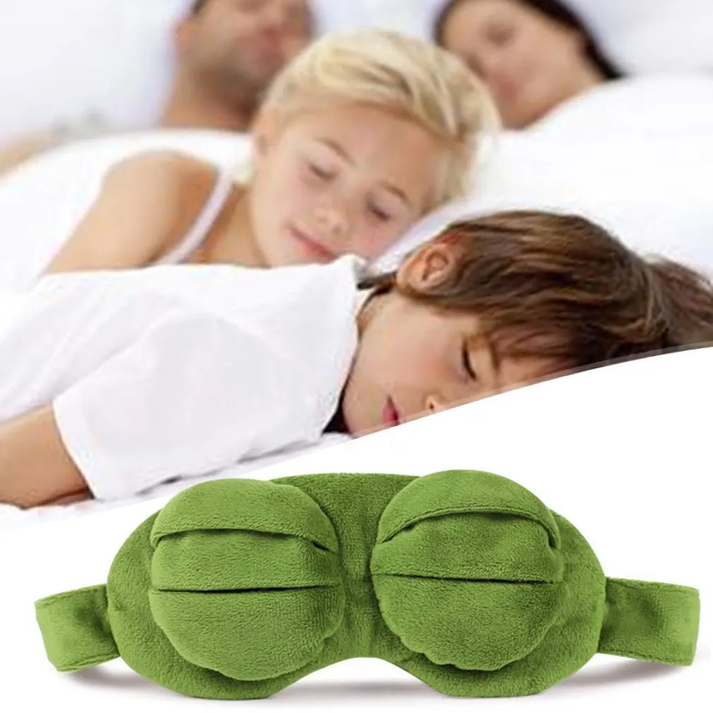 3D Sad Mask Soft Sponge The Outer Layer Soft Shading Breathable Super Cute Frog Eye Mask Personality Sad Frog Eye Mask