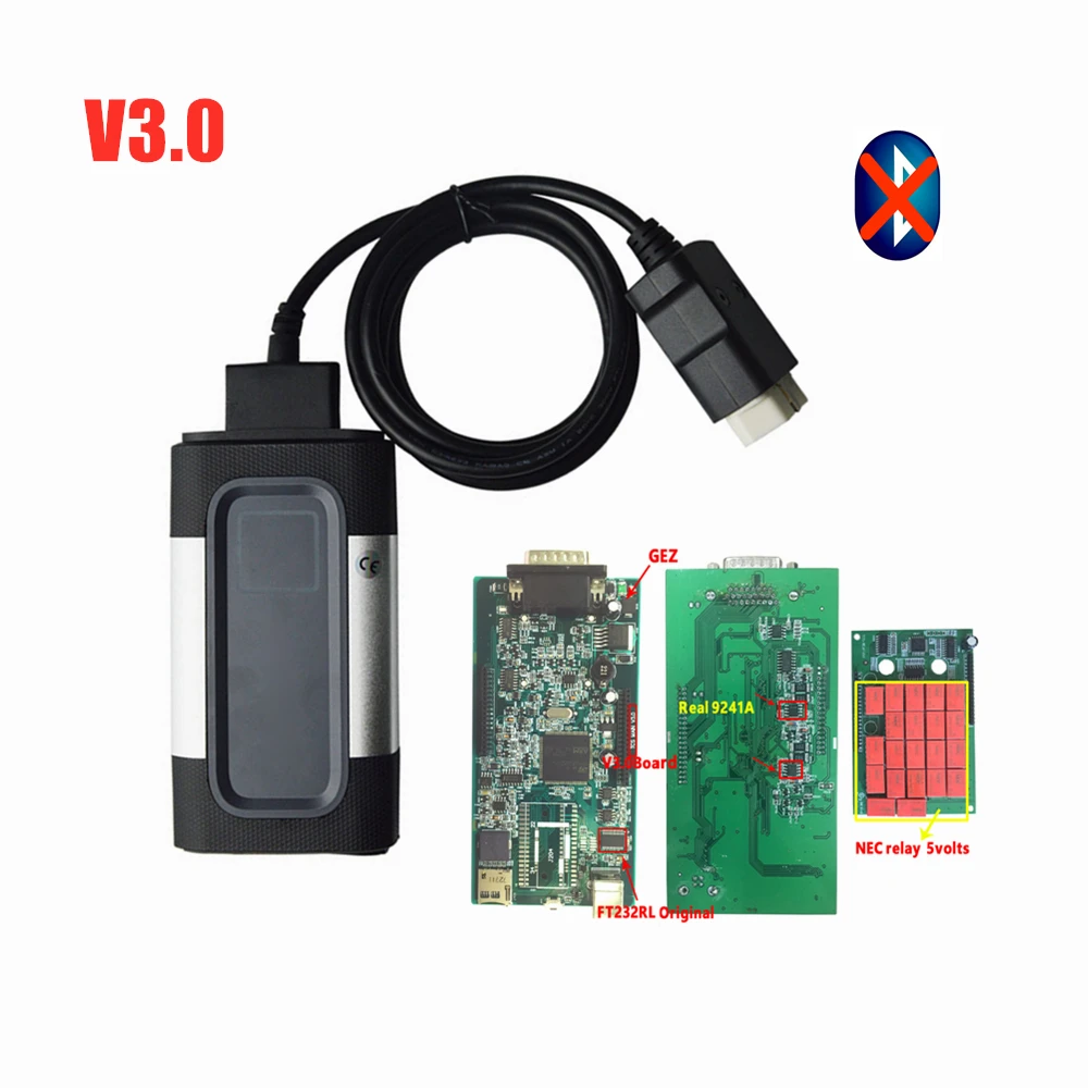 DHL Черный Авто VD TCS C-D-P зеленый PCB 3,0 с Bluetooth,3 R3/,00 keygen работа на автомобилях грузовики obd2 сканирующие диагностические инструменты - Цвет: without bluetooth
