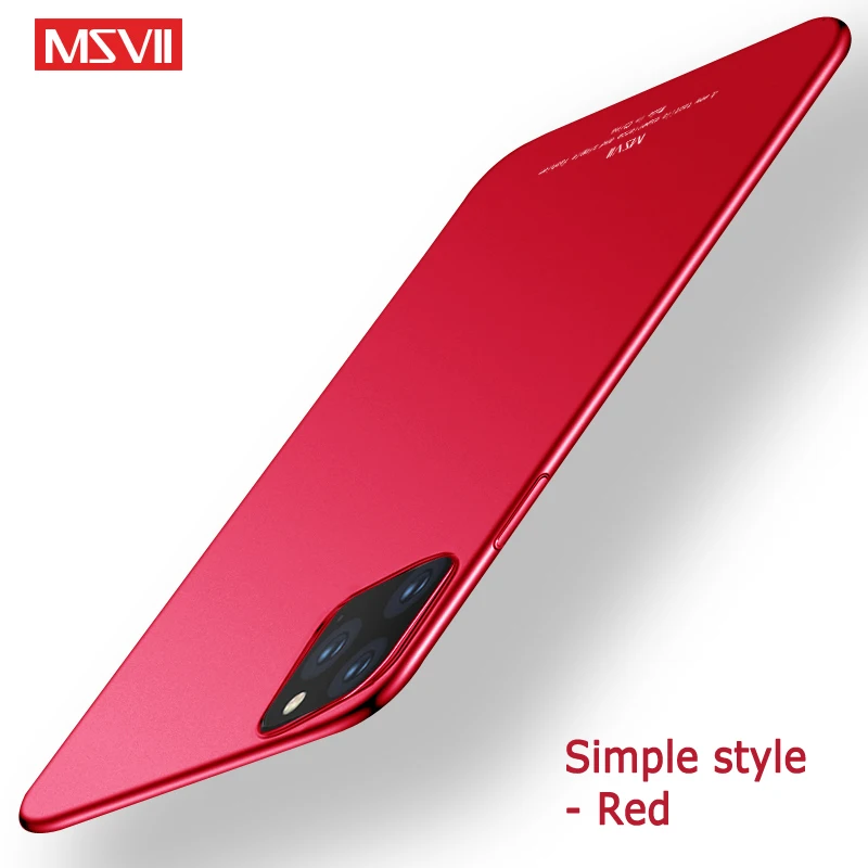 Чехол Msvii для iPhone 11 чехол ультра тонкий матовый чехол для Apple iPhone 11 Pro Чехол тонкий чехол для iPhone 11 Pro Max чехол 11 Pro - Цвет: Simple Red