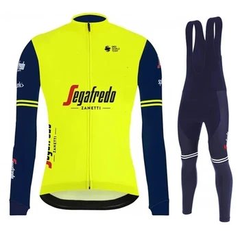 

TREKKING men cycling jersey clothing winter bicycle fleece long sleeve jacket sets maillot ciclismo team velveteen bib trousers