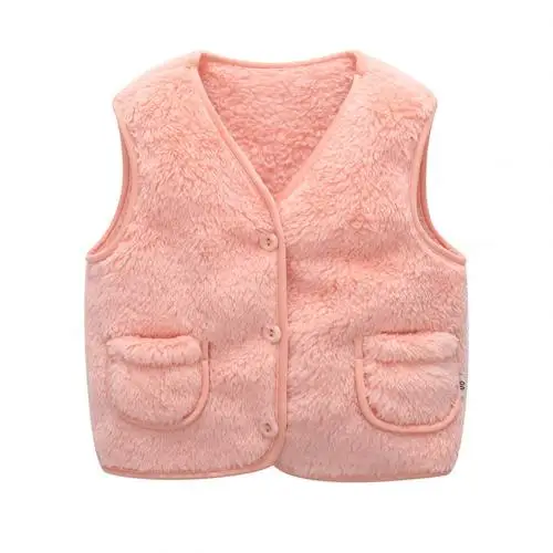 Pink 4T Модный зимний детский жилет; Меховой жилет; толстая теплая детская куртка без рукавов для маленьких девочек и мальчиков; повседневная одежда для детей - Цвет: Pink 4T
