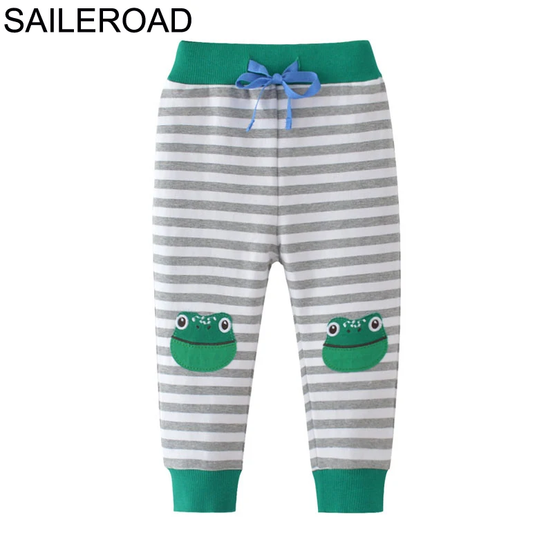 SAILEROAD/осенние штаны с вышивкой в виде лягушки для мальчиков 4 лет спортивные брюки из хлопка для детей от 2 до 7 лет