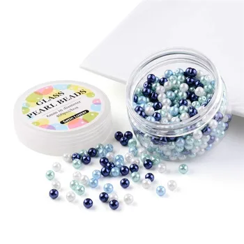

200~400pcs/box 6mm/8mm Dyed Round Glass Pearl Bead Sets Mix Mixed Color Spacer Beads Making DIY Jewelry Accessories