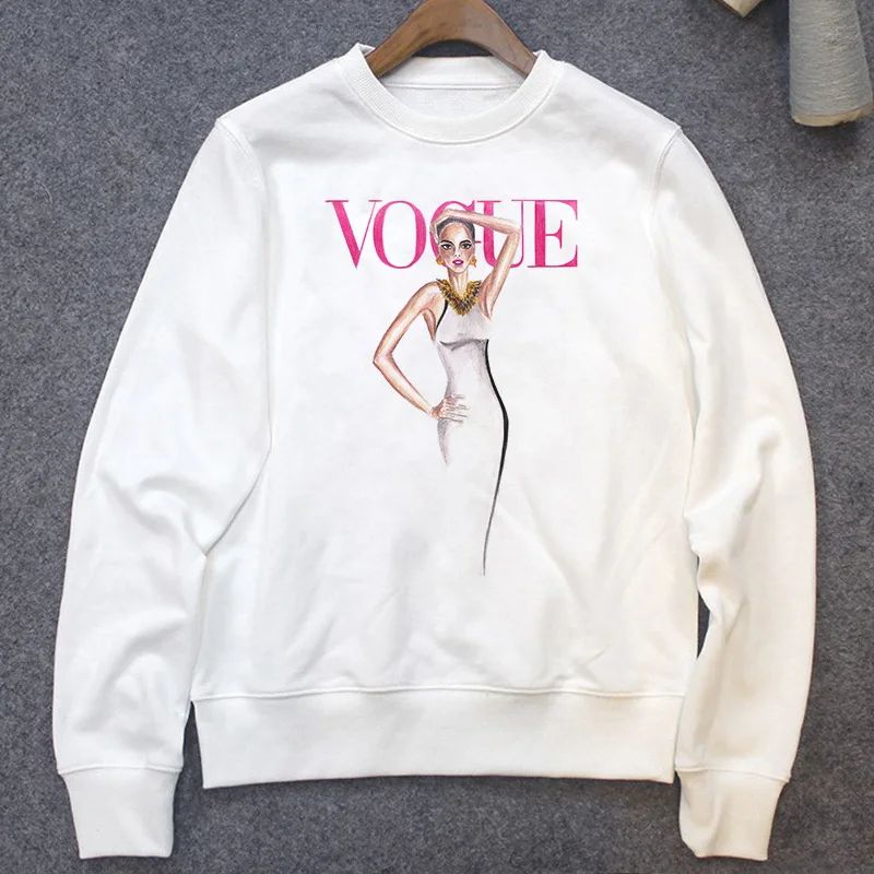 Модные сексуальные привлекательные толстовки женские для отдыха Vogue с буквенным принтом Женский пуловер мягкие простые женские худи Топы Harajuku Толстовка