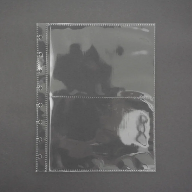 25pcs 5 6 7 8 인치 앨범 내부 페이지 버섯 구멍 느슨한 잎 리필 PP 내부 페이지 플래너 액세서리 문서 주최자