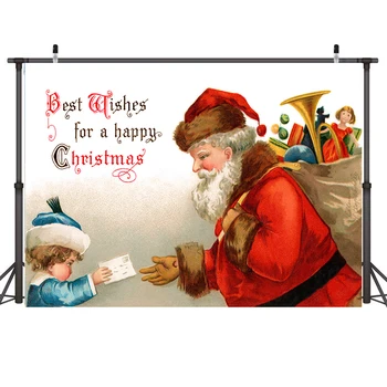 

Nitree Photography Background Photo Studio Backdrop Cartoons Santa Claus Child Christmas Best Wishes Xmas Party Decoration