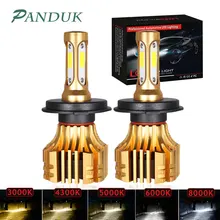 PANDUK Автомобильные фары 12000lm 3000K 4300K 6000K 8000K 9005 H1 880 H4 светодиодные фары H3 H7 H11 светодиодные 9006 лампы Супер яркий свет автомобиля