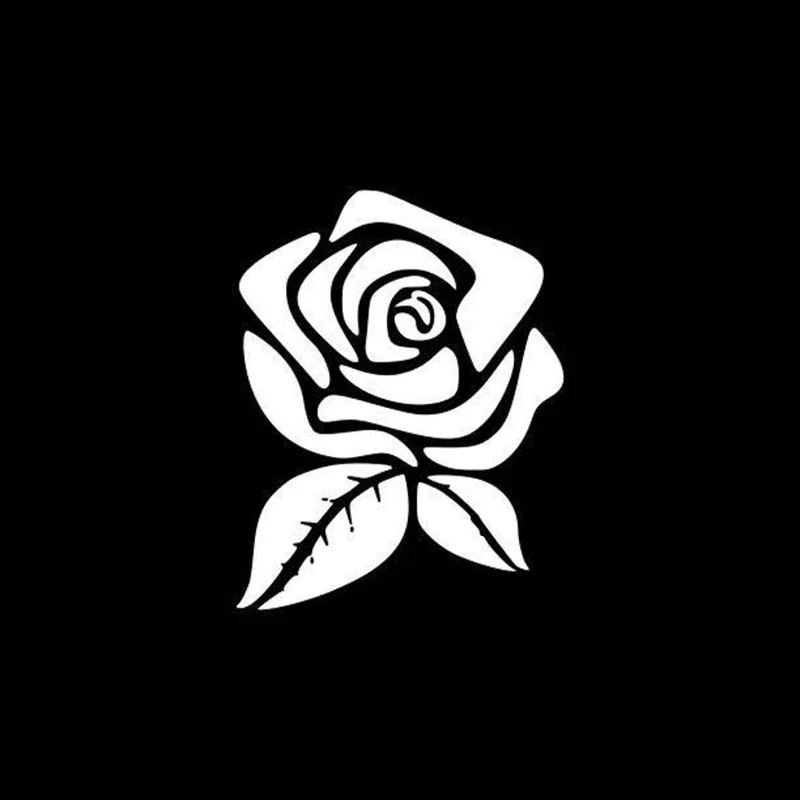 Черная/Серебристая Наклейка в виде розы на зеркало заднего вида автомобильные