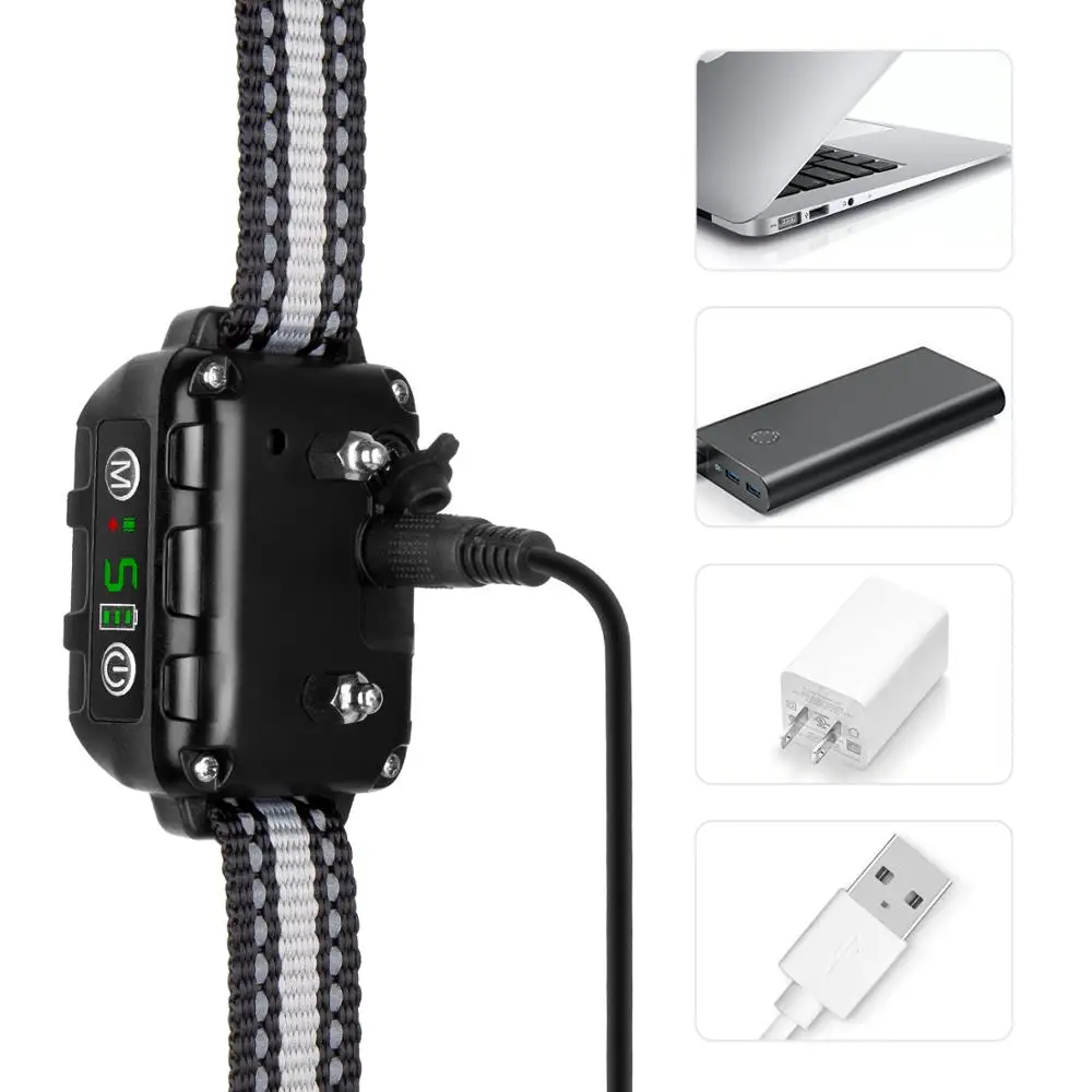 Goede Anti Bark Halsband Elektrische Schok Trillingen Geluid Met Led Voor Kleine Tot Grote Hond Geen Barking Training Kraag Hond levert