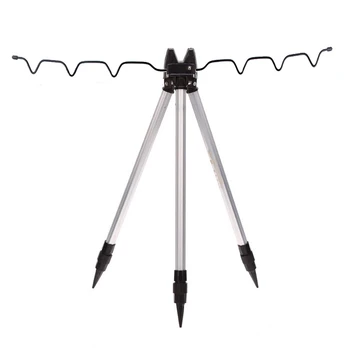 CRAZY DEAL ❤️ Aluminum Alloy Telescopic Fishing Tripod Holder Stand for Fishing Rod Silver - discount item 43% OFF Sports & Entertainment