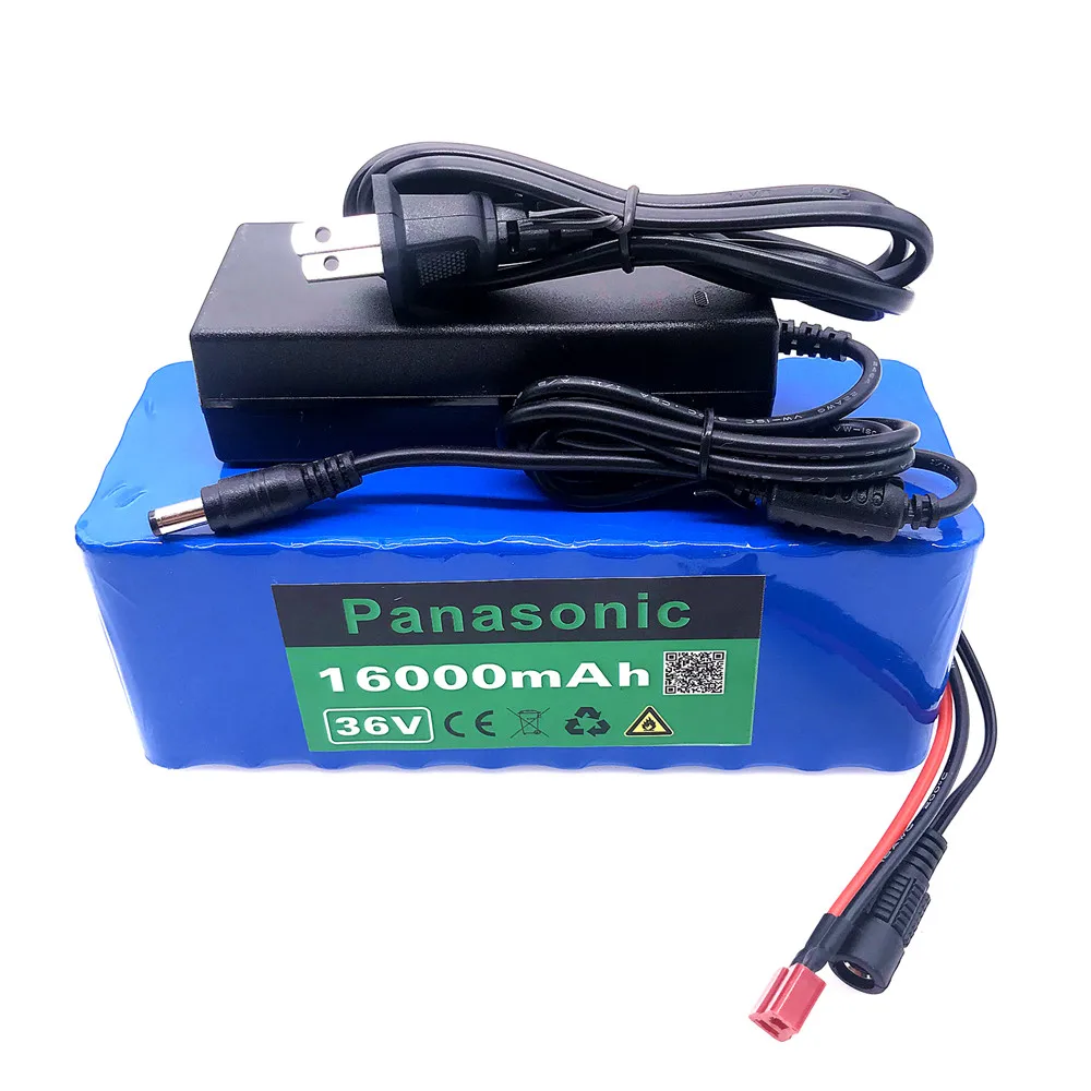 Panasonic 36V Battery 10S4P 16ah Battery 500W High Energy Battery 42V 16000MAH Electric Bicycle BMS+42V2ACharger