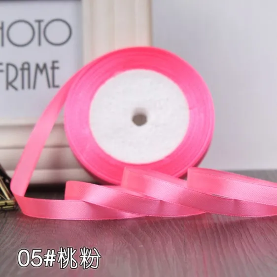 6 мм 1 см 1,5 см 2 см 2,5 см 4 5 см атласными лентами DIY искусственный шелк розы Ремесла поставок швейной фурнитуры Скрапбукинг Материал - Цвет: No 5 Pink