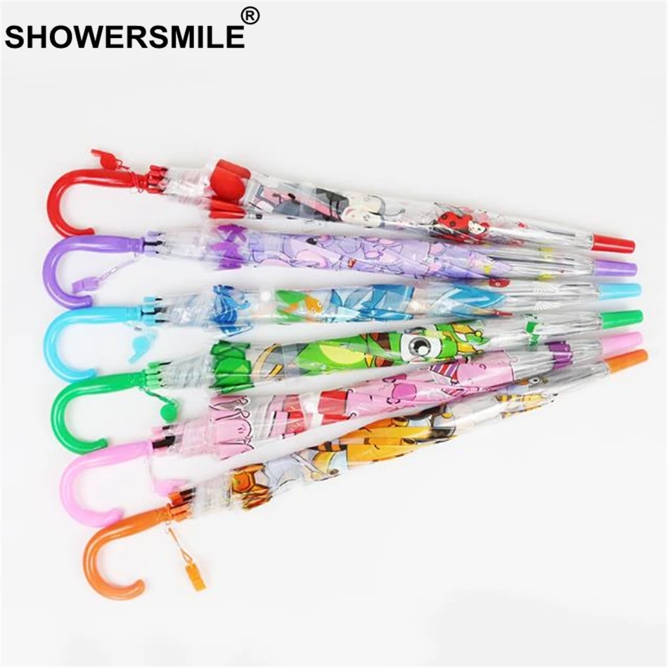 SHOWERSMILE Детский прозрачный зонт для девочек и мальчиков Аполлон мультяшный