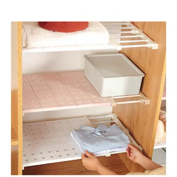 

Adjustable Closet Organizer Storage Shelf Wall Mounted DIY Wardrobe Space Saving Cabinet Storage Rack Kitchen Bathroom Organizer