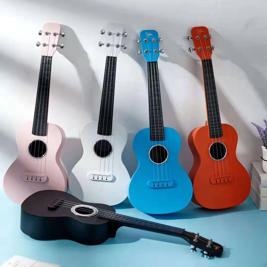 

23 Inches Carbon Fiber Ukulele 4-Strings Guitar Musical Instruments Kit for Beginner 2019 Christmas Gift - Orange