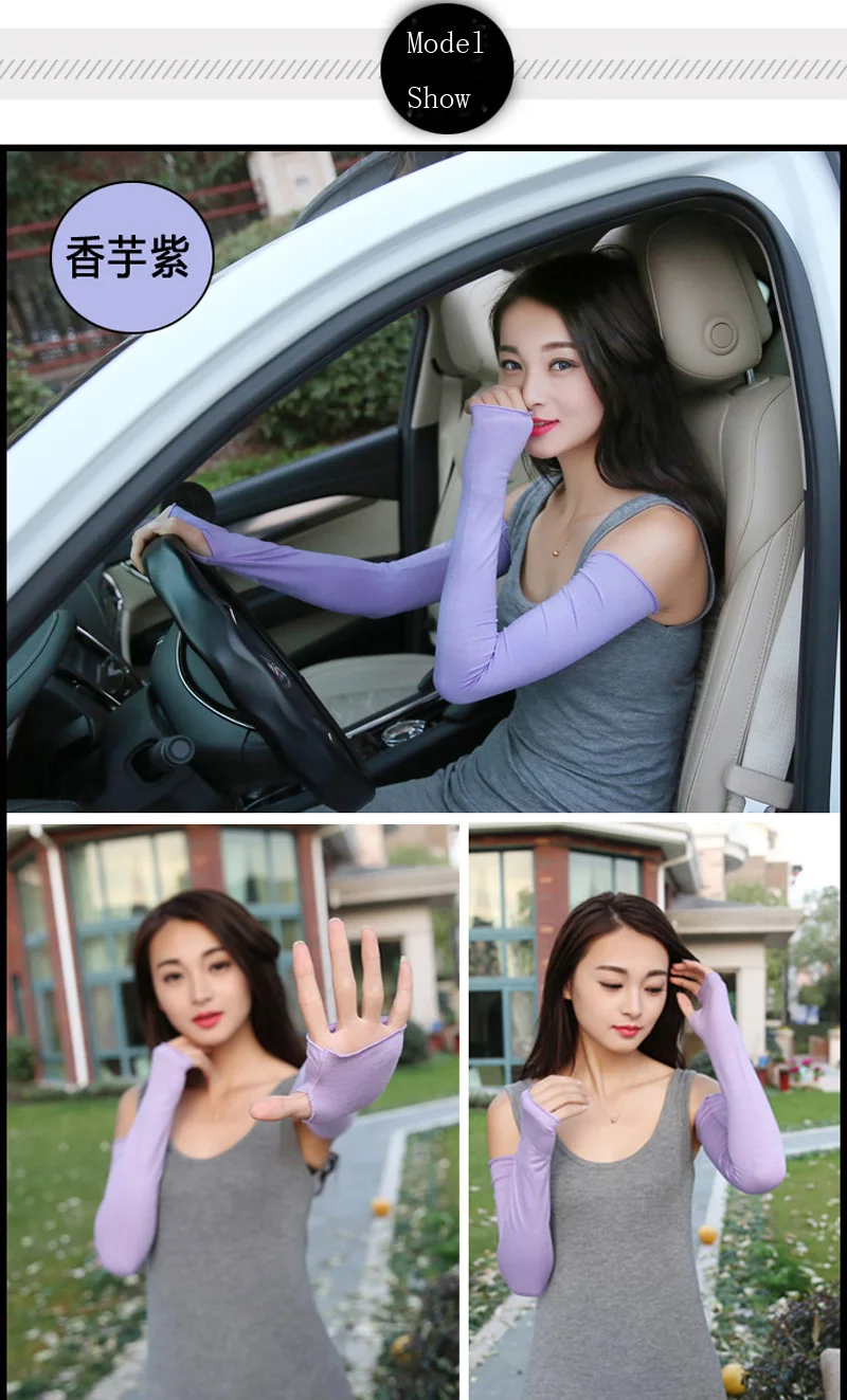 Men Women Ice Silk Modal Cold Mitten Half Finger Driving Arm Warmers UV Protection Sun Sunscreen Fingerless Sleeve Glove G190