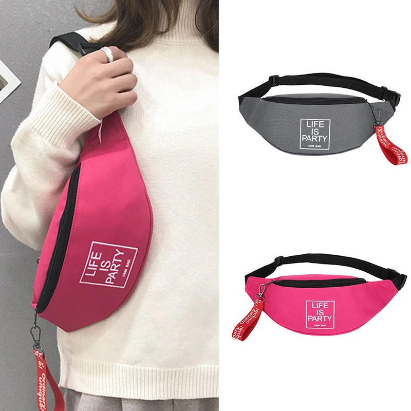 

New Unisex Sports Canvas Waist Bag Fanny Casual Chest Packs For Women Men Portable Travel Shoulder Convenient Solid And Durable