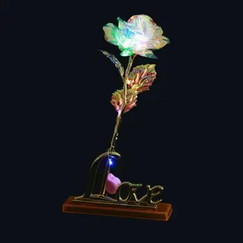 

24k Gold Plated Rose With Love Base And Starry Sky Day Branch Colorful Bouque Box Bag Wedding Bridal Valentine Gift Gift Fl F0D2