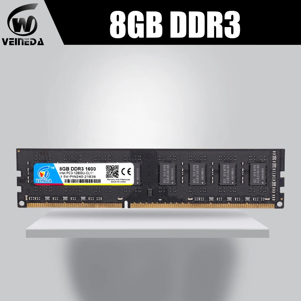 VEINEDA Memoria ram DDR3 2gb 4gb 8gb 1600 ram-memoria-ddr3 1333Mhz For Intel AMD ddr3 1066MHZ pc3-12800 240pin | Компьютеры и офис