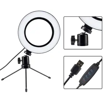

Foldable LED Selfie Ring Fill Light Studio Photography Lamp Tripod Camera Kit