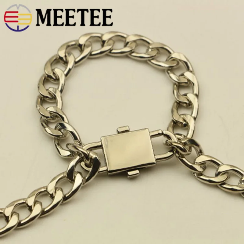 Meetee 2/5 шт., 12X32 мм Металлические цепи пряжки для регулировки сумки цепи Изменение Длина крюк DIY брелок повесить оснастки пряжкой аксессуар BF458