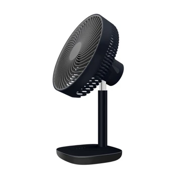 

Desktop Fan 3000Mah Battery Capacity Usb Charging Low Noise 4 Modes Wind Speed Cooling Oscillating Black
