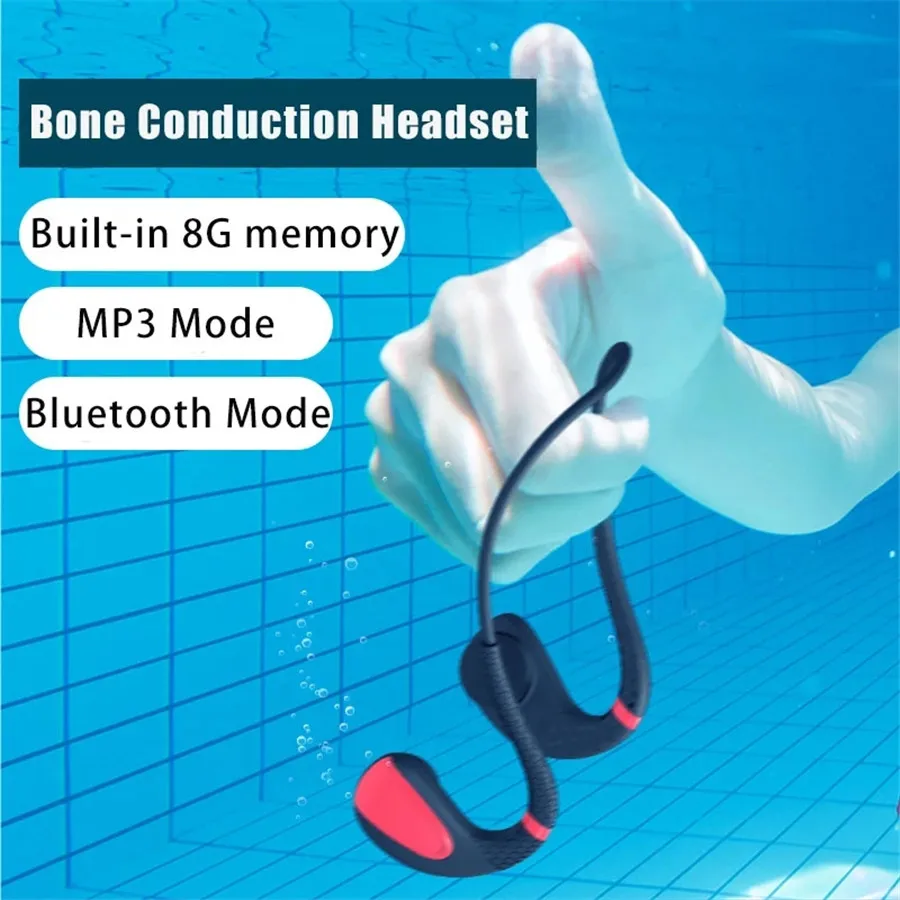 PGDM Q1 Bone Conduction Headphones BuiltIn Memory 8G IPX8 Waterproof