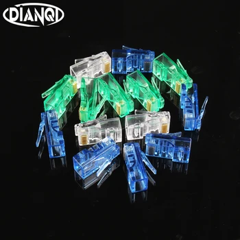 

Gold plated RJ45 Net Network Modular Plug Cat5 CAT5e Connector 8P8C utp Unshielded Modular Rj45 Plug NEW 25/50/100 PCS