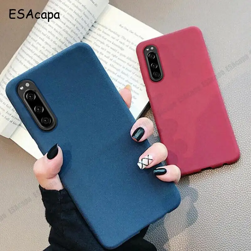 glass flip cover Slim Silicone Matte Phone Case For Sony Xperia 10 5 1 iii Plus L4 L3 Sandstone Soft Shockproof Cover For Xperia XZ2 X Compact Z5 samsung flip cover